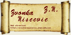 Zvonka Miščević vizit kartica